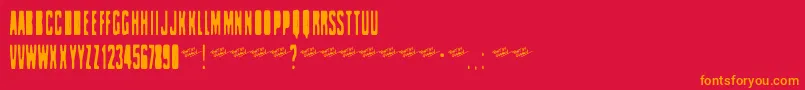 Celofan Font – Orange Fonts on Red Background