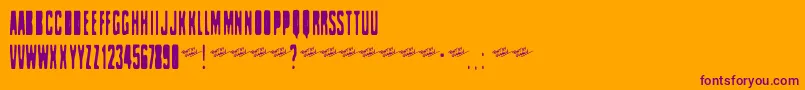 Celofan Font – Purple Fonts on Orange Background