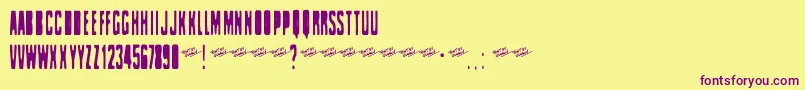 Celofan Font – Purple Fonts on Yellow Background