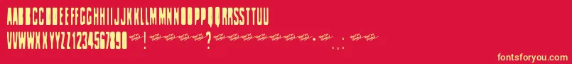 フォントCelofan – 黄色の文字、赤い背景