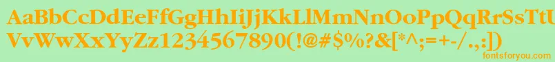 ClassicrussiancBold Font – Orange Fonts on Green Background