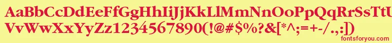 ClassicrussiancBold Font – Red Fonts on Yellow Background