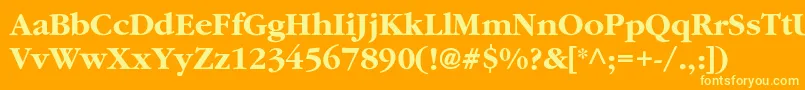 ClassicrussiancBold Font – Yellow Fonts on Orange Background