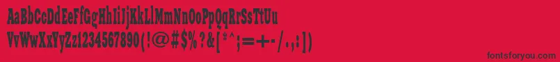 フォントXeniawesternc – 赤い背景に黒い文字