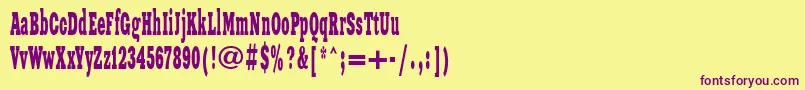 Xeniawesternc Font – Purple Fonts on Yellow Background