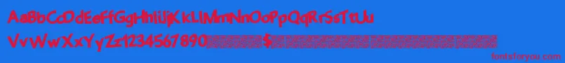 Fantasticparty-Schriftart – Rote Schriften auf blauem Hintergrund