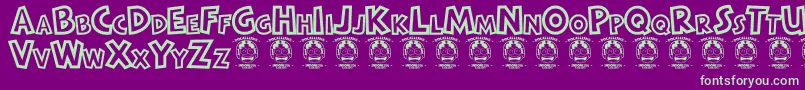 Raditascartoon Font – Green Fonts on Purple Background
