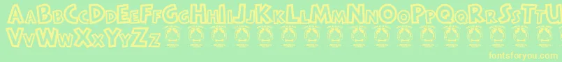 Raditascartoon Font – Yellow Fonts on Green Background