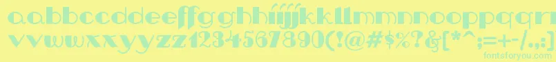 Nipandtucknf Font – Green Fonts on Yellow Background