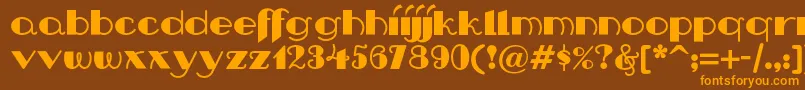 Nipandtucknf Font – Orange Fonts on Brown Background