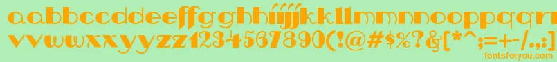 Nipandtucknf Font – Orange Fonts on Green Background