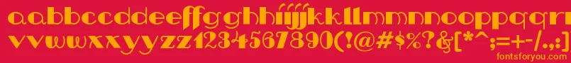 Nipandtucknf Font – Orange Fonts on Red Background