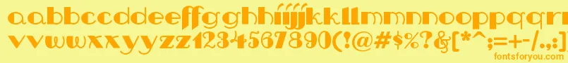 Nipandtucknf Font – Orange Fonts on Yellow Background