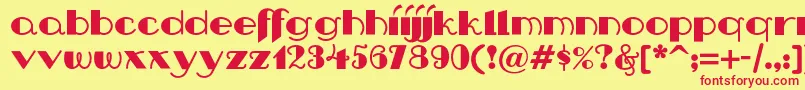 Nipandtucknf Font – Red Fonts on Yellow Background