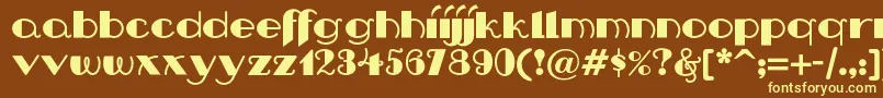 Nipandtucknf Font – Yellow Fonts on Brown Background