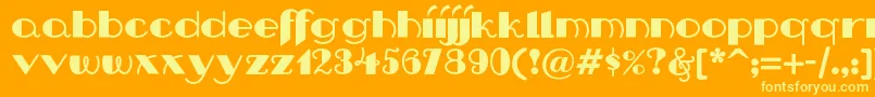 Nipandtucknf Font – Yellow Fonts on Orange Background