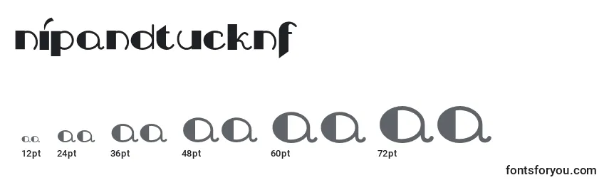 Размеры шрифта Nipandtucknf