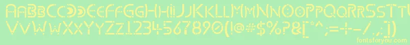 KharnorricRoyal Font – Yellow Fonts on Green Background