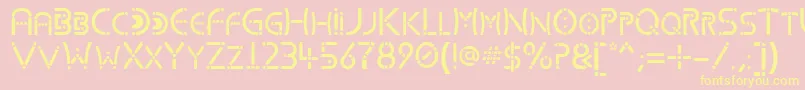 KharnorricRoyal Font – Yellow Fonts on Pink Background