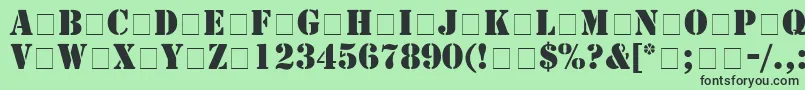 フォントTemplateCapsSsiBold – 緑の背景に黒い文字