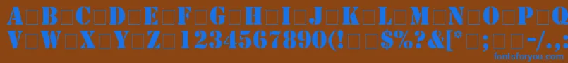 TemplateCapsSsiBold Font – Blue Fonts on Brown Background