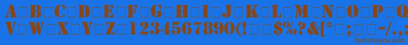 TemplateCapsSsiBold Font – Brown Fonts on Blue Background