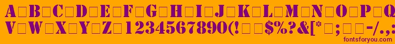 TemplateCapsSsiBold Font – Purple Fonts on Orange Background