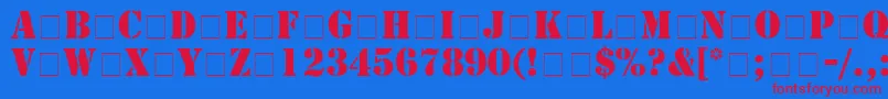 TemplateCapsSsiBold-fontti – punaiset fontit sinisellä taustalla