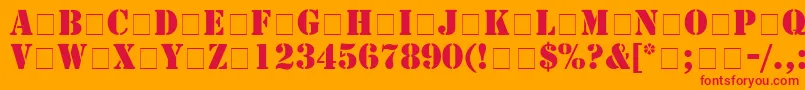 TemplateCapsSsiBold-Schriftart – Rote Schriften auf orangefarbenem Hintergrund