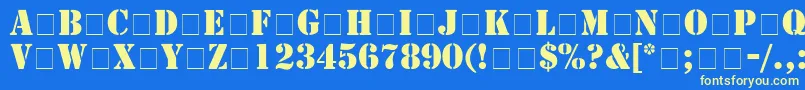 TemplateCapsSsiBold Font – Yellow Fonts on Blue Background