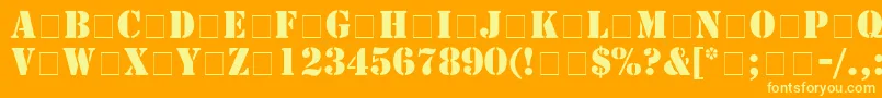 Czcionka TemplateCapsSsiBold – żółte czcionki na pomarańczowym tle