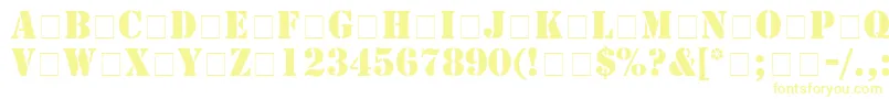 TemplateCapsSsiBold-fontti – keltaiset fontit
