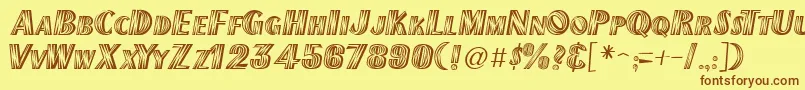 New Mexico-fontti – ruskeat fontit keltaisella taustalla