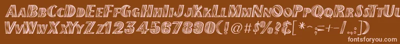 New Mexico-fontti – vaaleanpunaiset fontit ruskealla taustalla