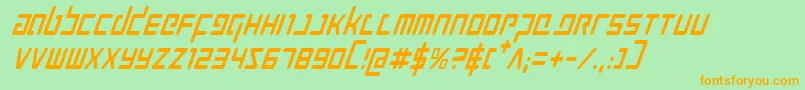 ProkofievCondensedItalic Font – Orange Fonts on Green Background