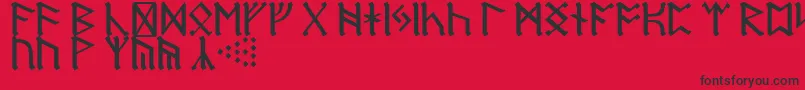 RuneD-fontti – mustat fontit punaisella taustalla
