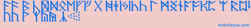 RuneD Font – Blue Fonts on Pink Background