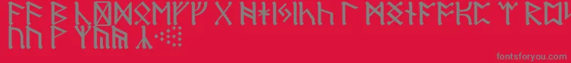 フォントRuneD – 赤い背景に灰色の文字