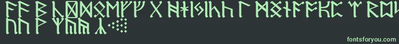 RuneD-Schriftart – Grüne Schriften auf schwarzem Hintergrund