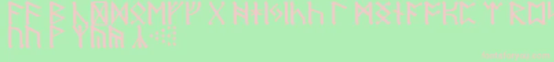RuneD-Schriftart – Rosa Schriften auf grünem Hintergrund