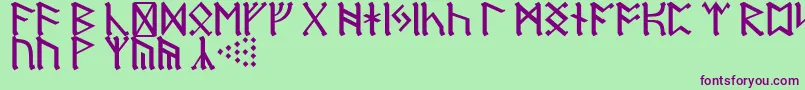 RuneD Font – Purple Fonts on Green Background