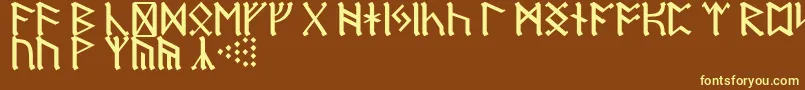 Шрифт RuneD – жёлтые шрифты на коричневом фоне