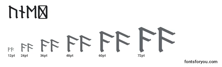 Größen der Schriftart RuneD