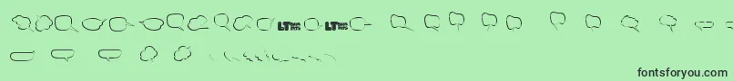 Freakycommentballoonslt Font – Black Fonts on Green Background