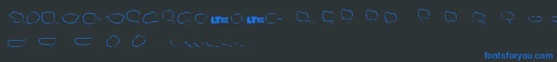 Freakycommentballoonslt-Schriftart – Blaue Schriften auf schwarzem Hintergrund