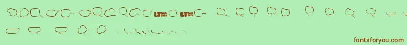 Freakycommentballoonslt Font – Brown Fonts on Green Background