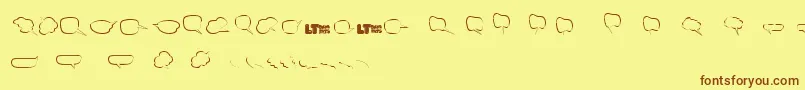 Freakycommentballoonslt Font – Brown Fonts on Yellow Background