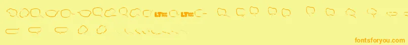 Freakycommentballoonslt Font – Orange Fonts on Yellow Background