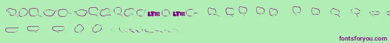 Freakycommentballoonslt Font – Purple Fonts on Green Background