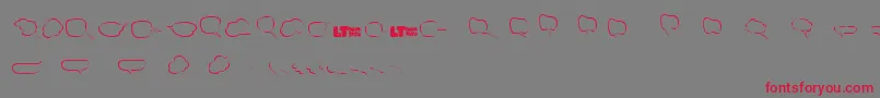 フォントFreakycommentballoonslt – 赤い文字の灰色の背景